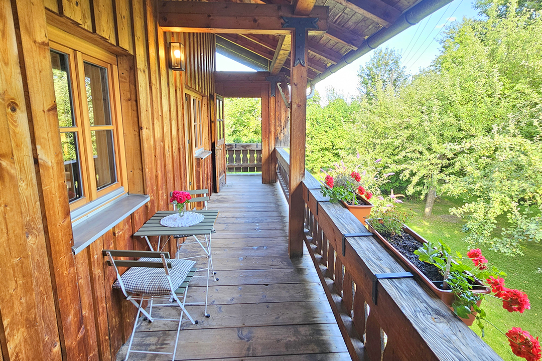 Ferienwohnung Gärtnergassl am Chiemsee Balkon